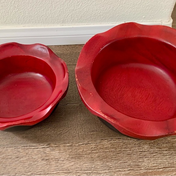 Set of 2 wooden bowls - Picture 1 of 16